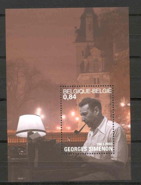 België 2003 Blok Georges Simenon schrijver postfris, Postzegels en Munten, Postzegels | Europa | België, Postfris, Orginele gom