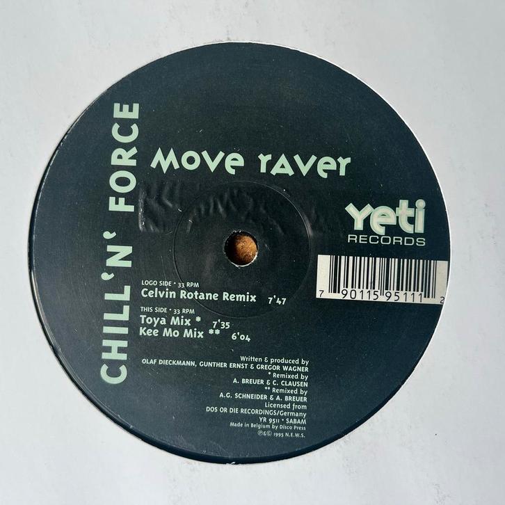 Chill 'N' Force – Move Raver (Yeti, 1995), Cd's en Dvd's, Vinyl | Dance en House, Gebruikt, Techno of Trance, 12 inch, Verzenden