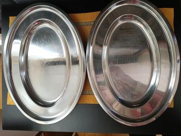 Plats en inox 18/8 Reppel massif (lot de 2 pièces), Enlèvement, Utilisé, Autres types, Autres matériaux