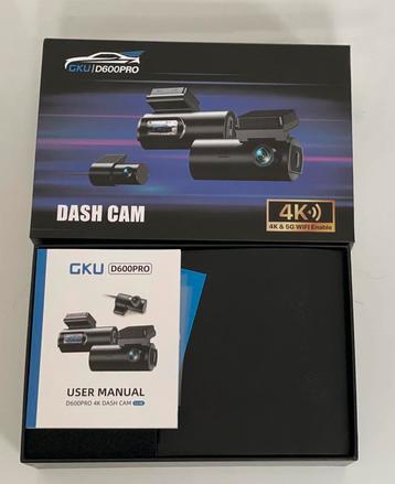 GKU D600PRO 4K dashboardcamera voor/achter, 5G WiFi, GPS, beschikbaar voor biedingen