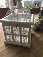Prachtige decoratieve witte houten vogelkooi, Ophalen, Zo goed als nieuw