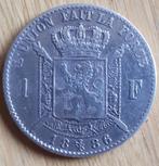 BELGIË: ZEER MOOIE 1 FRANC 1886 FR KM28.1, Zilver, Zilver, Losse munt, Verzenden