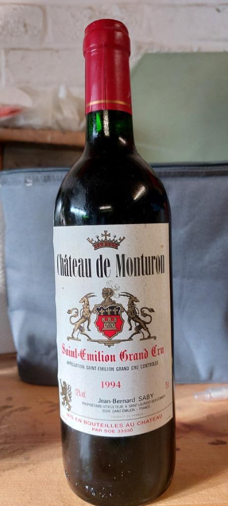 Château de Monturon St-Emilion Grand Cru 1994, Collections, Vins, Vin rouge, France, Pleine, Enlèvement