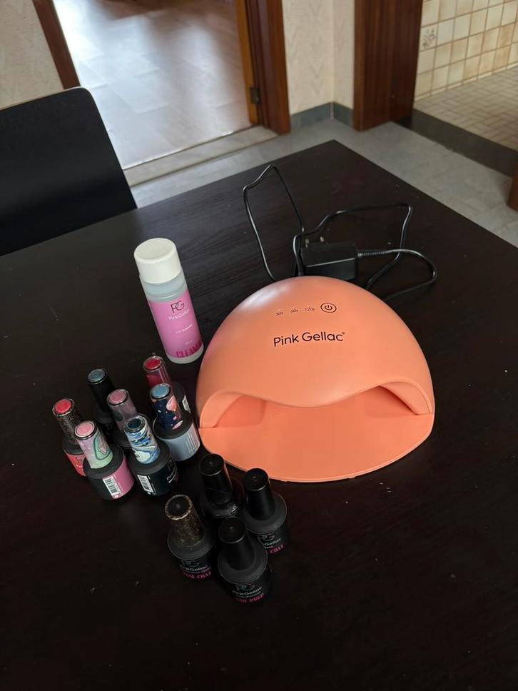 Set Pink Gellac, Handtassen en Accessoires, Uiterlijk | Cosmetica en Make-up, Zo goed als nieuw, Handen en Nagels, Ophalen of Verzenden