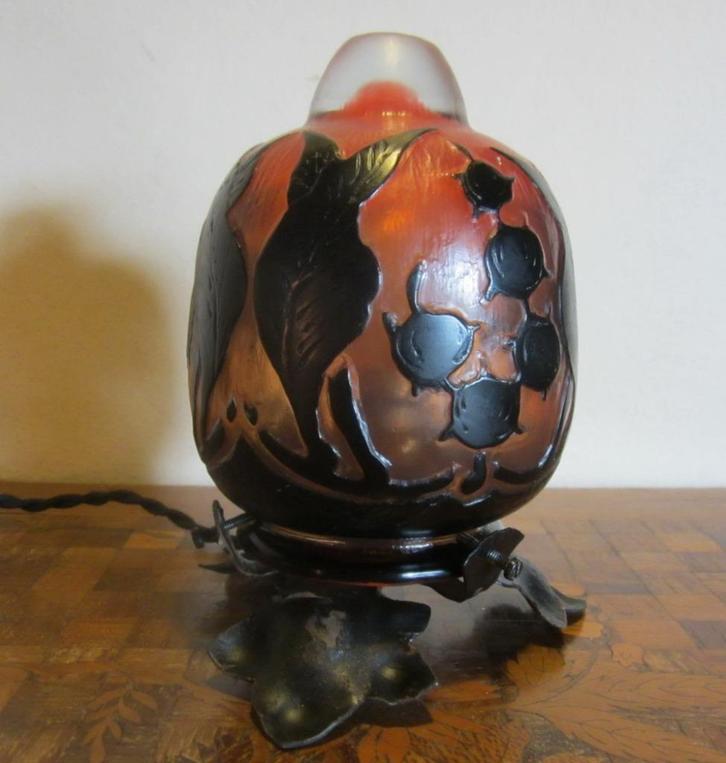 SCHNEIDER - Le Verre Français veilleuse nachtlamp ca 1920, Antiek en Kunst, Antiek | Glaswerk en Kristal, Verzenden