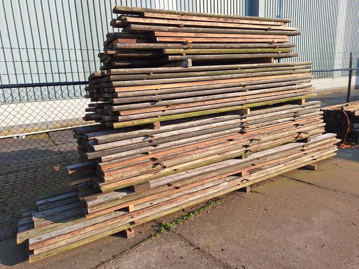 Grote partij  hardhouten  planken  4x14cm, Doe-het-zelf en Bouw, Hout en Planken, Ophalen
