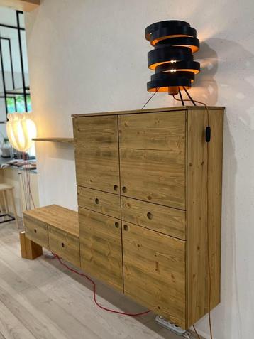 TV meubel in vurenhout, Neuf, 25 à 50 cm, 150 à 200 cm, Enlèvement