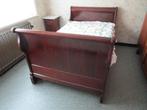oud bed twijfelaar met nachtkastje, Huis en Inrichting, Slaapkamer | Bedden, Ophalen, Gebruikt, Bruin, 190 cm of minder