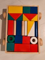 Houten blokken kar met trektouw, Ophalen of Verzenden, Zo goed als nieuw