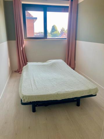 Zetelbed Ikea 2 personen, Gris, 140 cm, Enlèvement, Utilisé