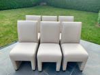 6 eetkamerstoelen beige lederlook op wieltjes, Huis en Inrichting, Ophalen, Kunststof, Overige kleuren, Zo goed als nieuw