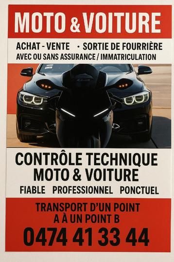 Controle technique moto & voiture transport livraison partou beschikbaar voor biedingen