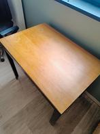 Tafel houten met blad en metalen frame, Huis en Inrichting, Ophalen, Gebruikt, Bureau