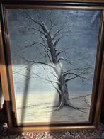 Schilderij wintertafereel boom, Ophalen