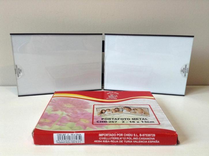 Cadre photo double vintage en métal noir Chido, TV, Hi-fi & Vidéo, Photo | Cadres photo, Comme neuf, Enlèvement ou Envoi