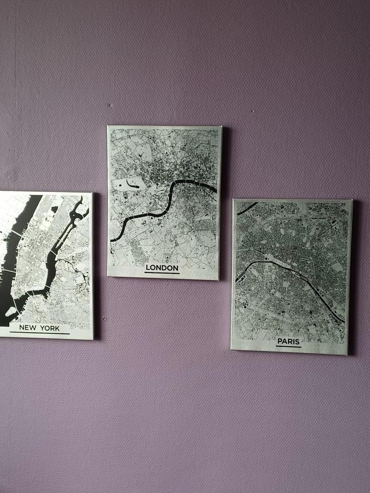 Lot de 3 cadres, Antiek en Kunst, Kunst | Schilderijen | Abstract, Ophalen of Verzenden