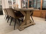 Tafel met 8 stoelen, Huis en Inrichting, Ophalen, Gebruikt, 200 cm of meer, 50 tot 100 cm