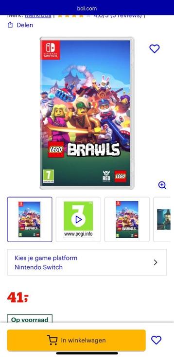 Nintendo Switch Lego Brawls game / spel beschikbaar voor biedingen