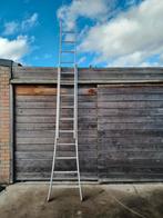 Ladder solide 2x10tr uitschuifbaar 5.30H volledig open staan, Doe-het-zelf en Bouw, Ladders en Trappen, Ophalen of Verzenden, Ladder