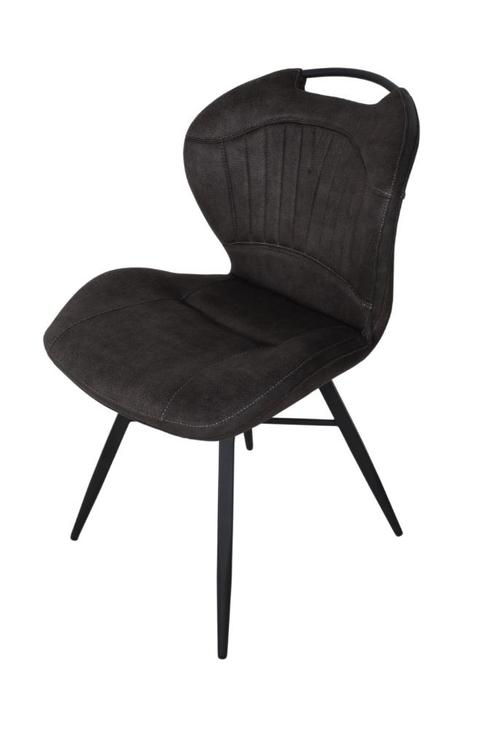 6x eetkamerstoel met handvat, Huis en Inrichting, Stoelen, Nieuw, Vijf, Zes of meer stoelen, Stof, Grijs, Ophalen of Verzenden