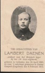 Gesneuvelde 1914-18 Lambert Daenen, Verzamelen, Bidprentjes en Rouwkaarten, Ophalen