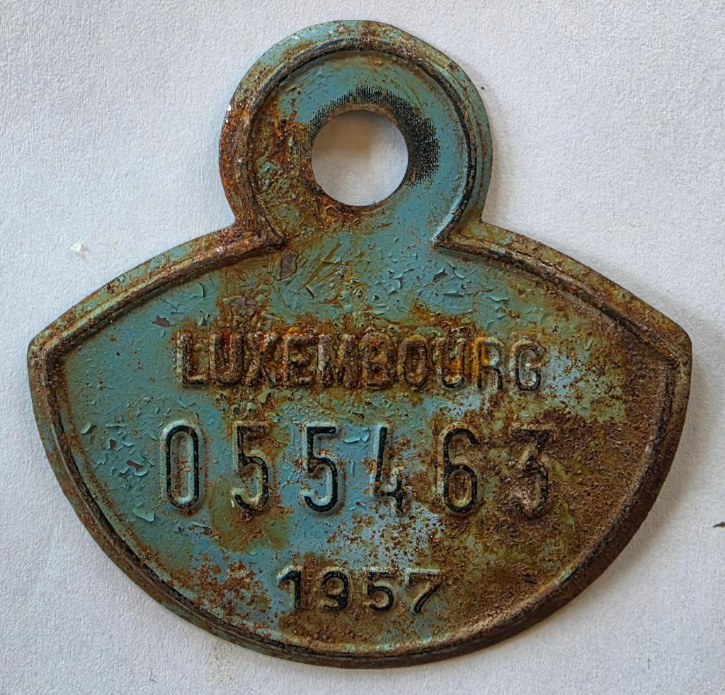 Plaque d'immatriculation de vélo belge Luxembourg année 1957, Ophalen of Verzenden, Gebruikt, Overige typen