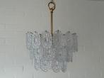Mid Century Massive Kroonluchter van rozetvormig kristalglas, Huis en Inrichting, Lampen | Kroonluchters, Ophalen of Verzenden