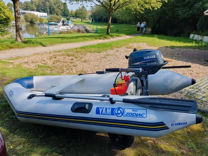 Rubber boot Yam zodiac met motor Yamaha 4pk, Watersport en Boten, Rubberboten, Yamaha, Benzine, Ophalen