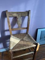 Houten stoel met rieten zitting, Ophalen, Gebruikt, Bruin, Vintage