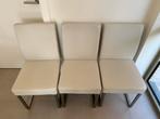 4 witte stoelen (prijs is voor alles), Maison & Meubles, Chaises, Enlèvement, Utilisé, Blanc, Cuir
