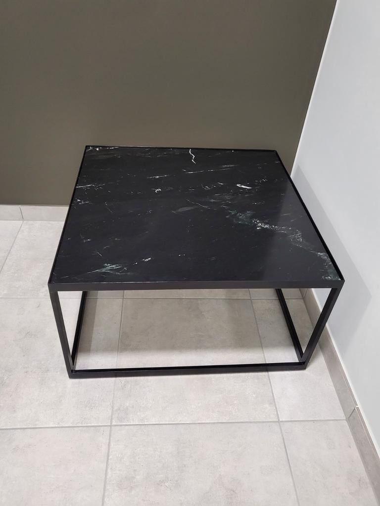 Metalen salontafel met marmer blad, Huis en Inrichting, Ophalen