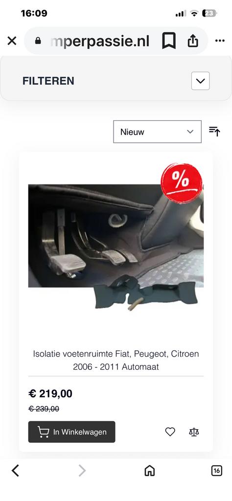Voeten isolatie voor fiat ducato 230, Caravans en Kamperen, Ophalen of Verzenden, Zo goed als nieuw
