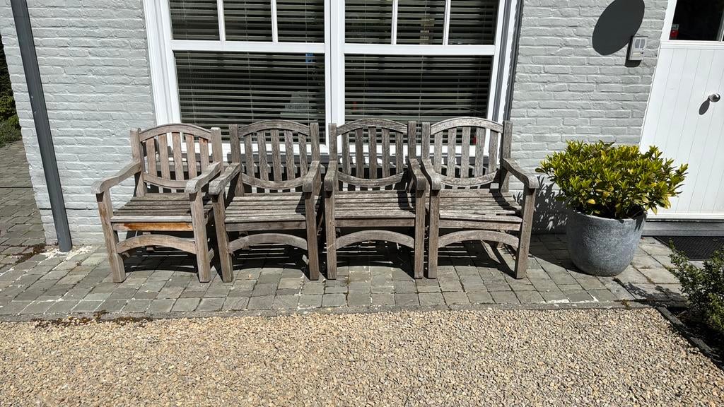 Tuinstoelen Teak, Tuin en Terras, Ophalen, Gebruikt, Teakhout, 4 zitplaatsen