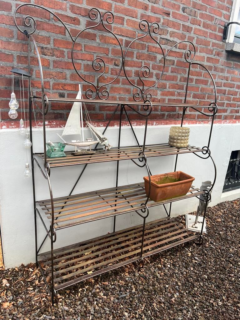 Étagère métallique déco en métal couleur rouille, Enlèvement, Utilisé