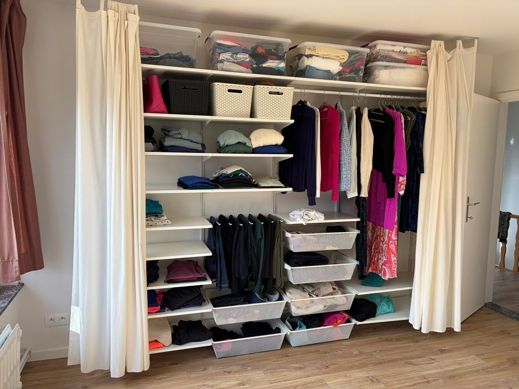 Ikea boaxel kleerkast - rek met leggers, Zo goed als nieuw, 200 cm of meer, Modern, open, 25 tot 50 cm