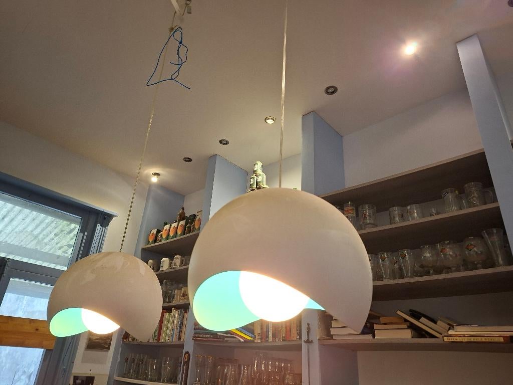 retrolampen wit en groen, Ophalen, Gebruikt, Kunststof