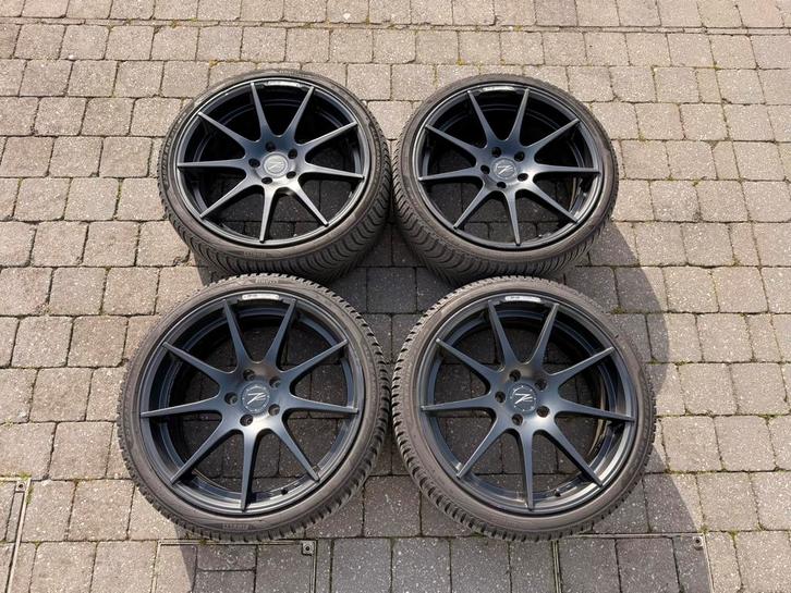 VW Golf Deep Concave 5x112 Velgen 19” + 4seizoen banden, Auto-onderdelen, Banden en Velgen, Banden en Velgen, All Season, 19 inch