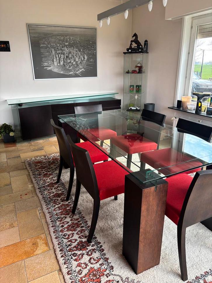 Meuble buffet + table à manger + 6 chaises Roche Bobois, Maison & Meubles, Salles à manger complètes, Utilisé, 6 à 8 chaises, Enlèvement