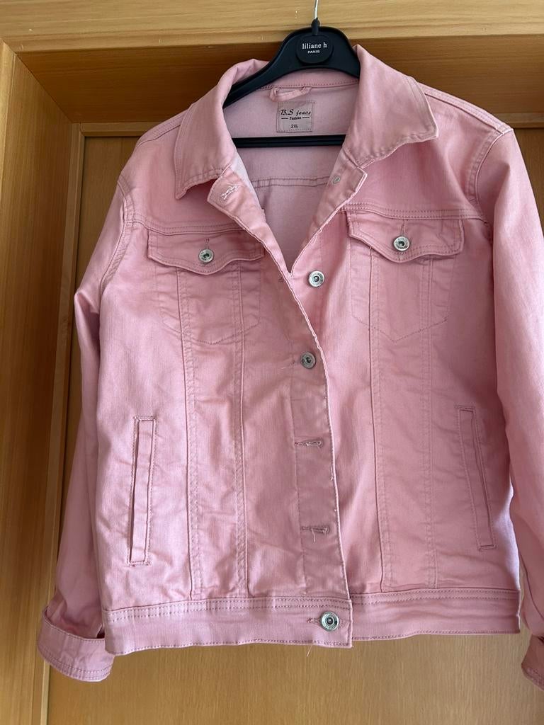 Veste jeans rose taille XL, Dressy, Enlèvement ou Envoi, Comme neuf, Autres couleurs