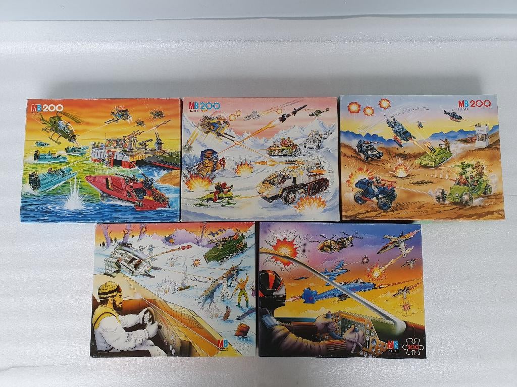 Lot van 5 GI Joe puzzels (Hasbro, MB), Collections, Jouets, Utilisé, Enlèvement ou Envoi
