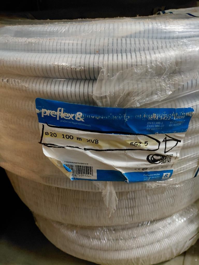 Rol Snelflex flexibele buis XVB 5G2.5mm2 - 20mm -100 meter, Ophalen, Nieuw, Kabel of Snoer