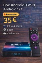 Box Android TV 4k Prête à l'emploi & Configurée, TV, Hi-fi & Vidéo, Enlèvement ou Envoi, Comme neuf, Décodeur