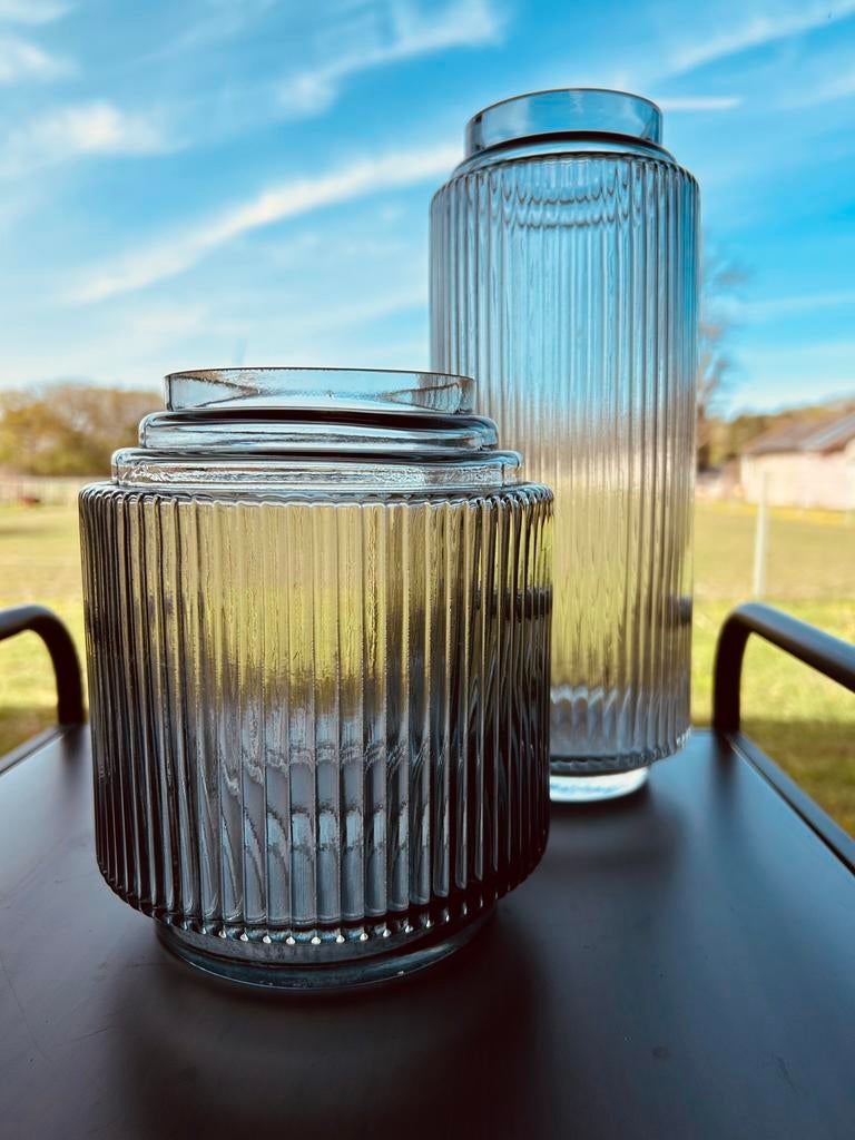 Vazen salt and pepper geribbeld H18 en H30, Ophalen