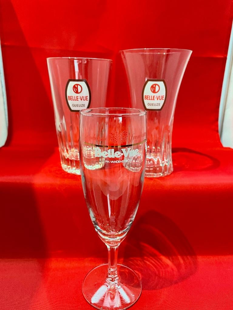 bierglazen Belle-Vue, Ophalen of Verzenden, Gebruikt, Bierglas