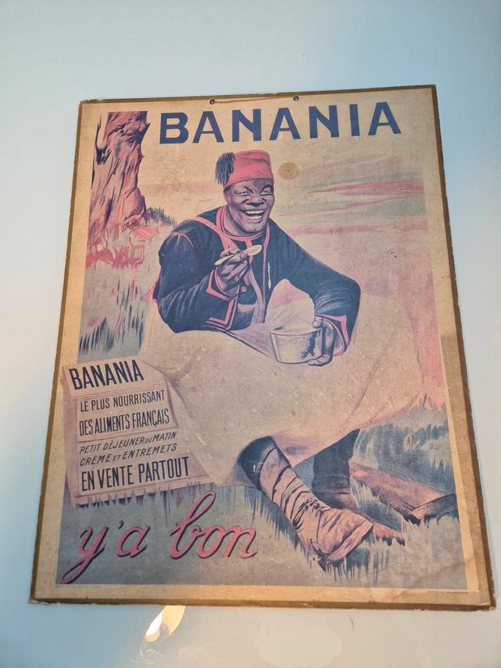 Reproduction vintage de pancarte publicitaire Banania, Collections, Marques & Objets publicitaires, Enlèvement ou Envoi