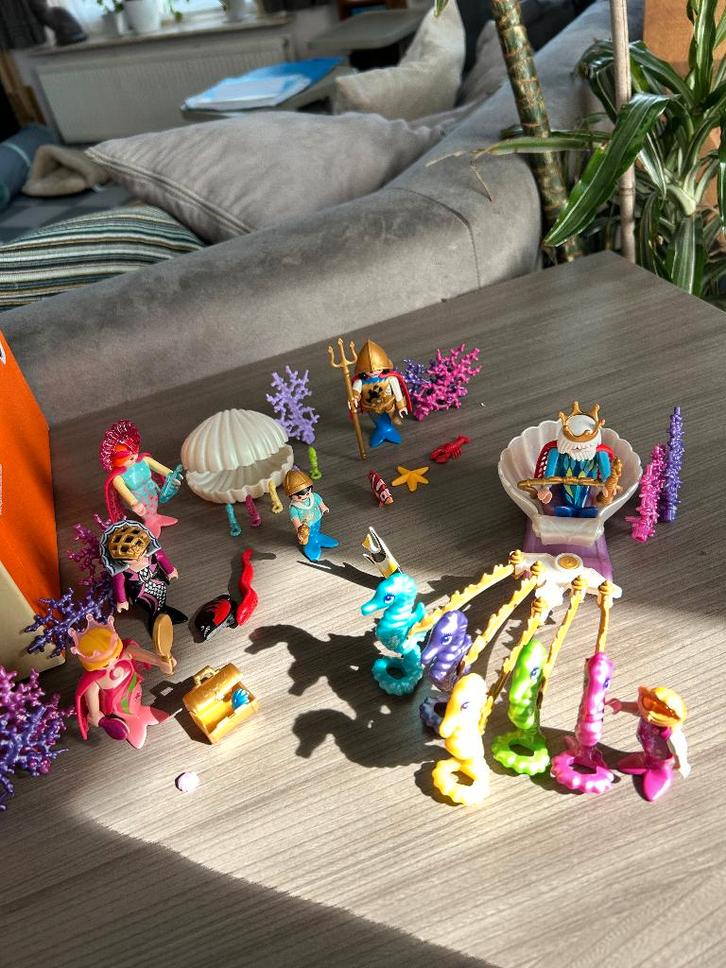 koets met zeepaarden en zeemeerminnen playmobil, Kinderen en Baby's, Speelgoed | Playmobil, Gebruikt, Complete set, Ophalen of Verzenden