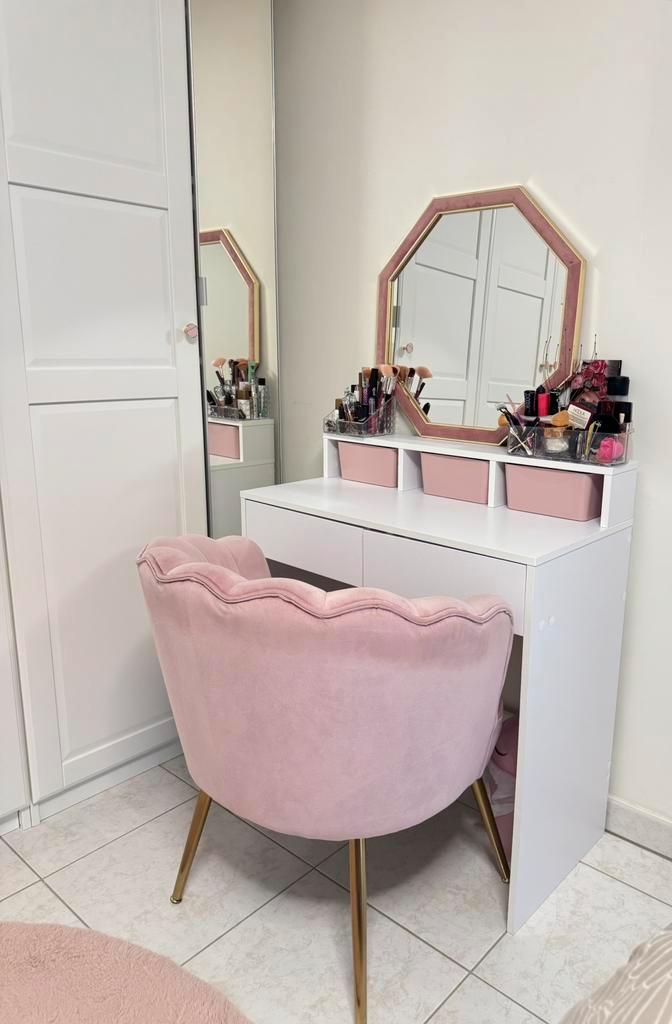 Coiffeuse + miroir, Maison & Meubles, Accessoires pour la Maison | Autre, Comme neuf, Blanc, Enlèvement