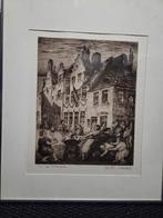 G. Langie: ets: 'In het Patershol' , Gentse kunstenaar, Ophalen of Verzenden