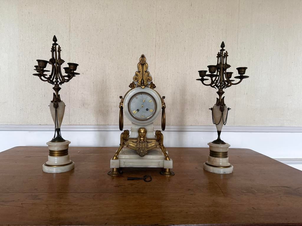 Garniture de cheminée d'époque Napoléon III, Antiquités & Art, Enlèvement