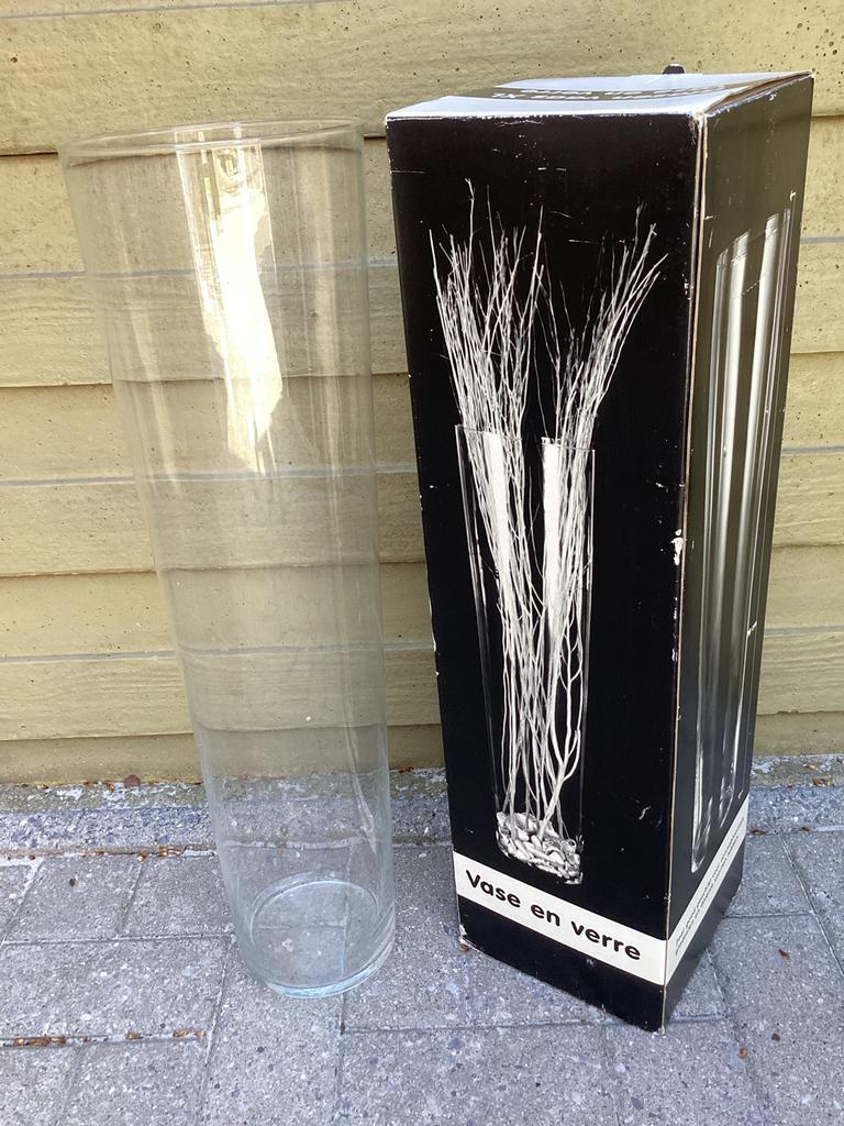 HOGE VAAS 70 CM -ONGEBRUIKT  - ZONNEBLOEMEN , GLADIOLEN ..., Ophalen, Zo goed als nieuw, Glas